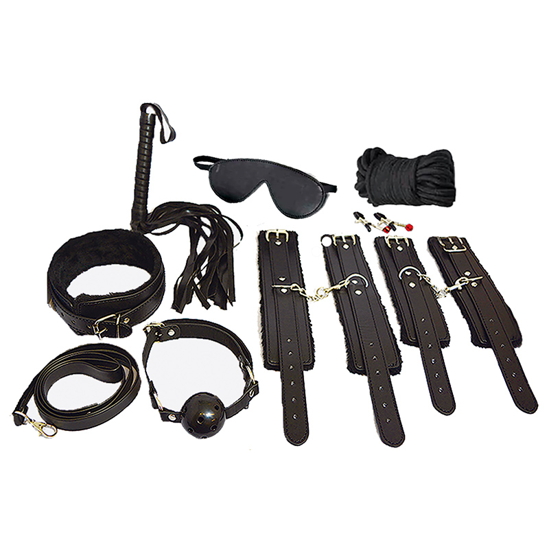 Everything Black Bondage Kit- 12 Piece